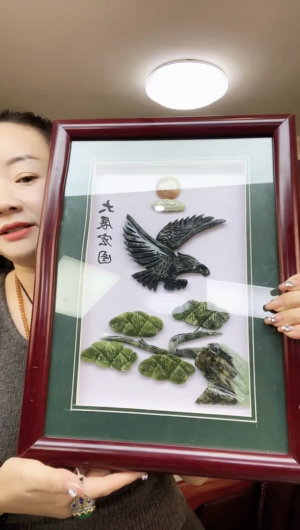 未镶嵌蛇纹石玉壁画多样性随机发一