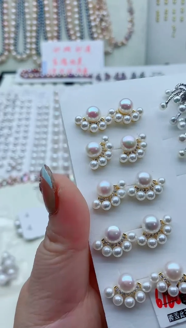 未镶嵌耳饰淡水珍珠淡水珍珠耳饰多样性发其一