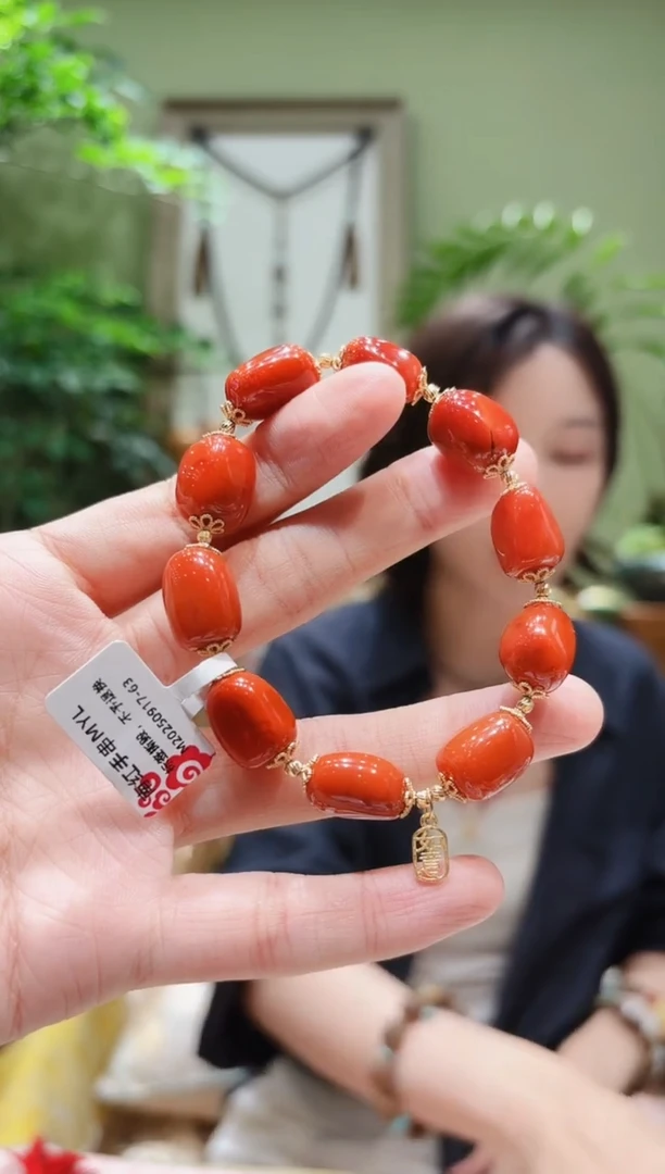 银S925镶嵌手串南红玛瑙南红手串MYL0917-63