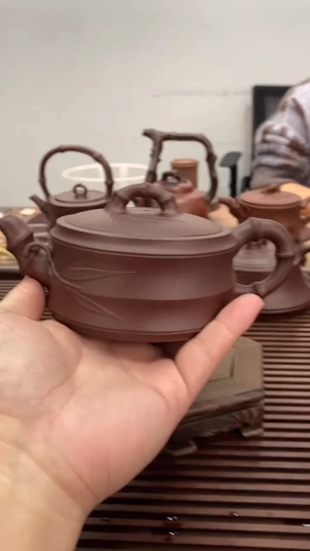 茶壶紫砂微瑕不退换230毫升宽口竹段紫泥22号