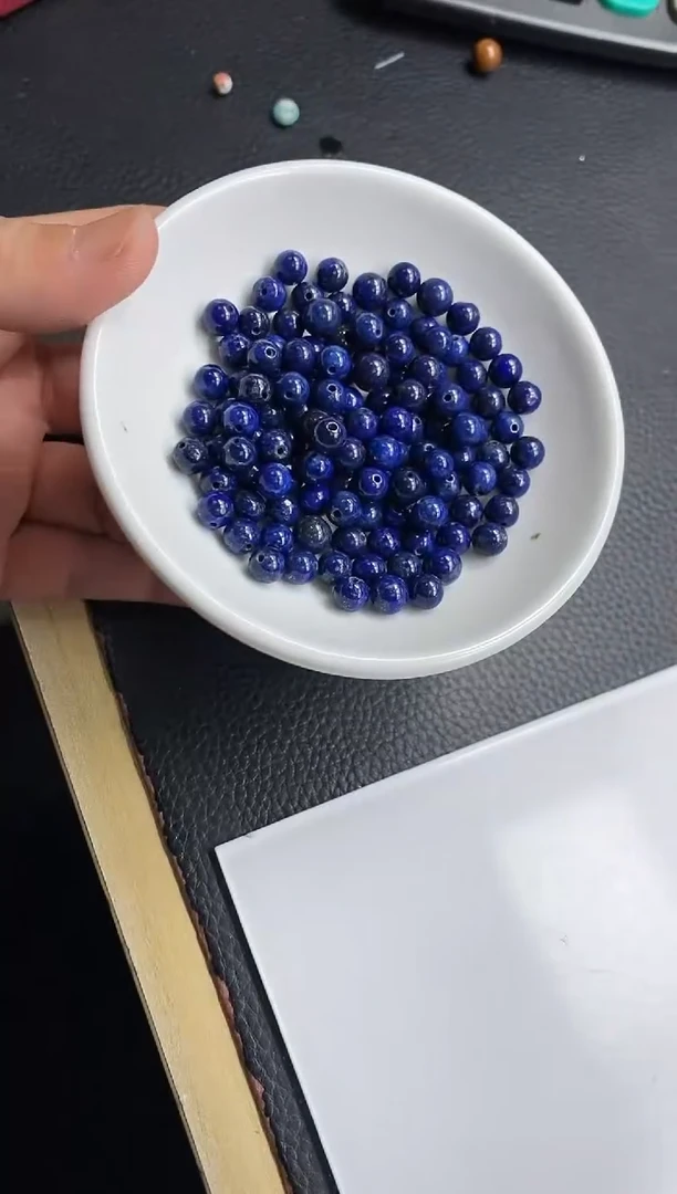 青金石未镶嵌散珠B2259 青金石6mm30颗18元