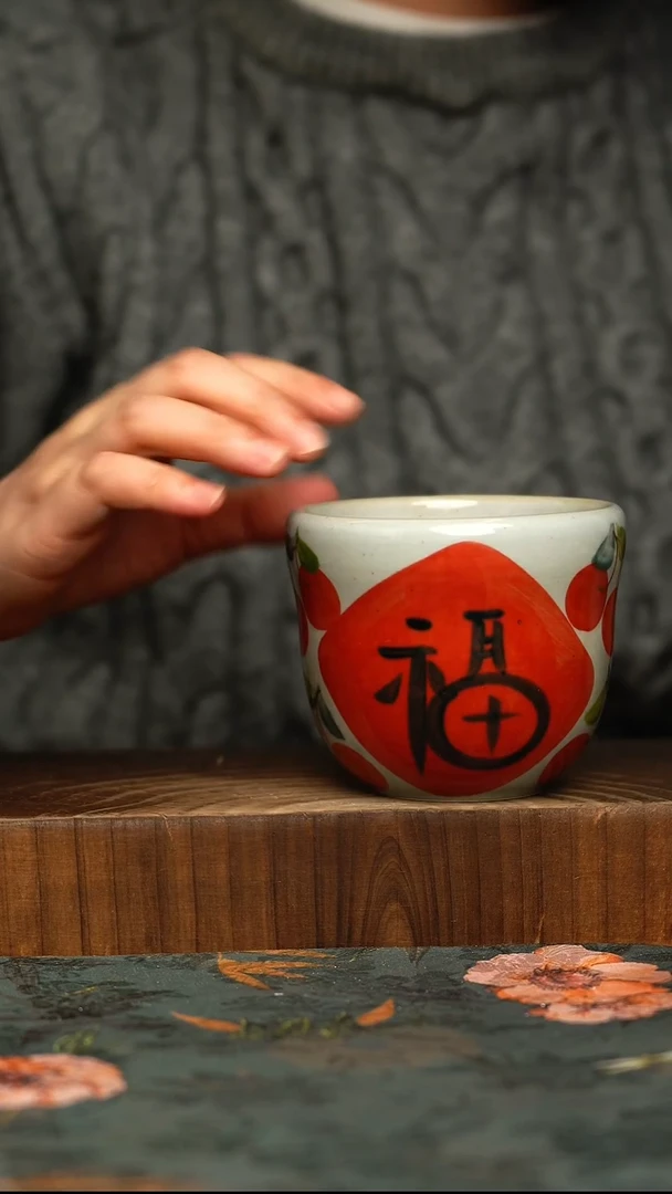 杯釉下彩手工手绘同款陶器