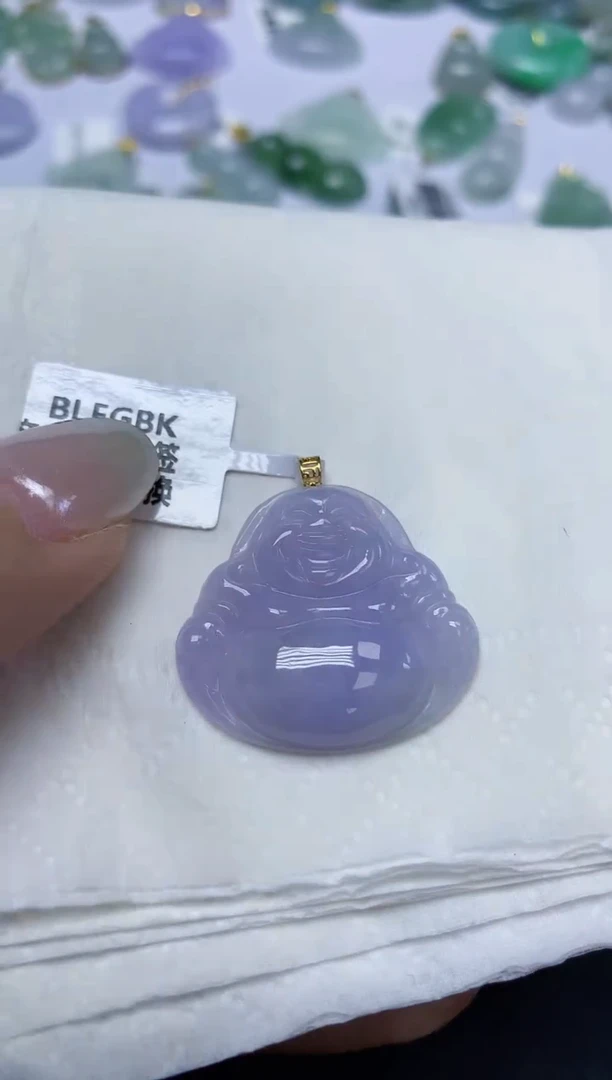翡翠18K金镶嵌颈饰天然缅甸翡翠A货
