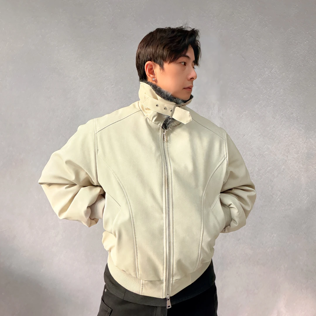 25款防风防寒防水冬季男女宽松加厚毛领座山雕棉服外套廓形皮衣夹