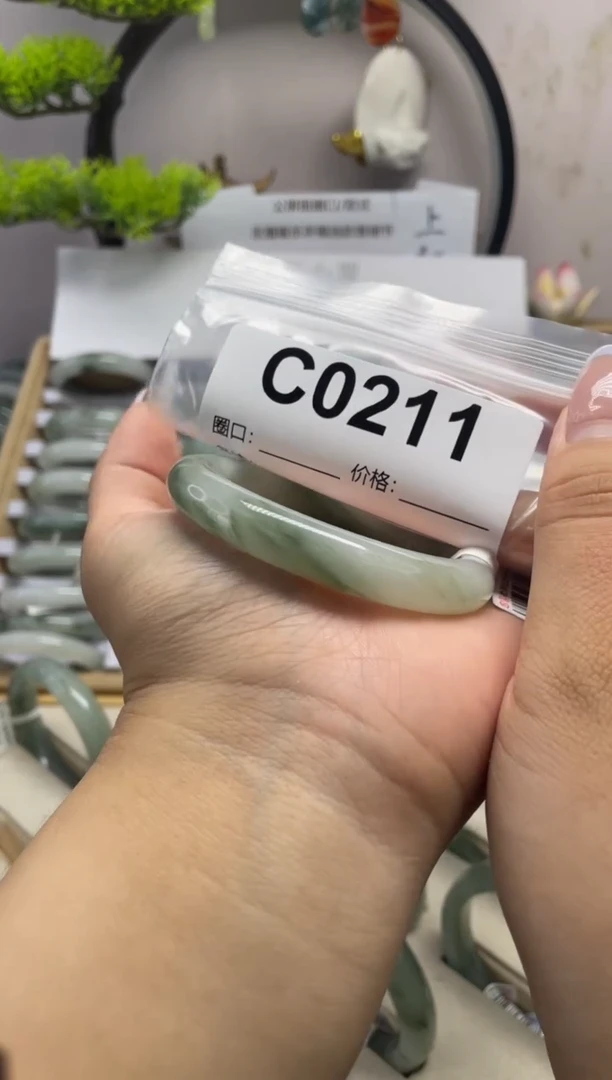 石英质玉（天山翠）手镯未镶嵌c0211