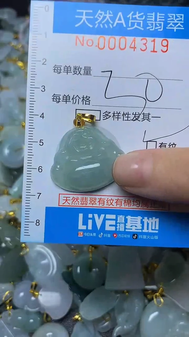 颈饰未镶嵌翡翠净货挂件-4319