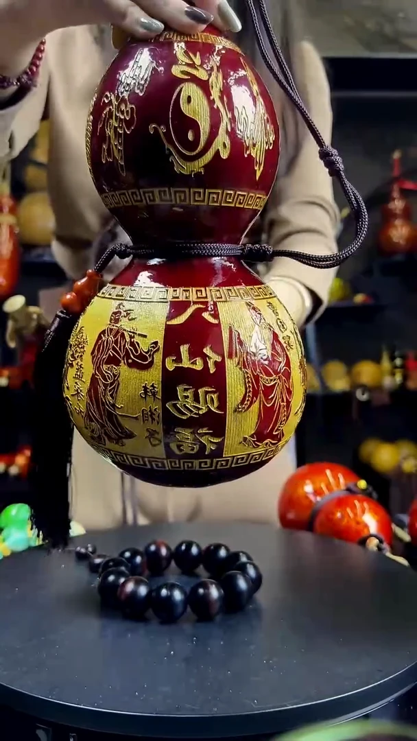 八仙赐福雕刻酒葫芦