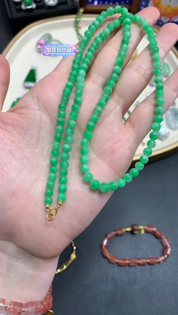 【闪购商品】翡翠项链18K金镶嵌A942|26800