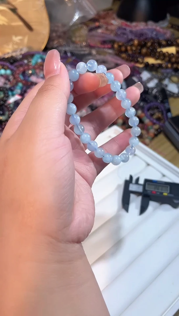 水晶手链未镶嵌海蓝宝8mmmm
