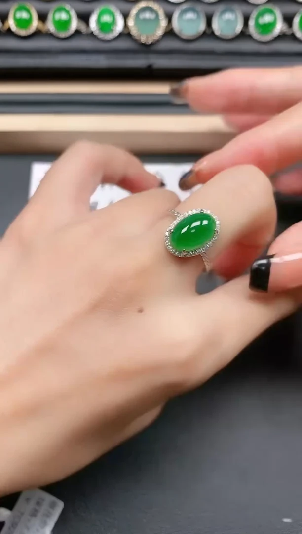 翡翠戒指银S925镶嵌1111111111111
