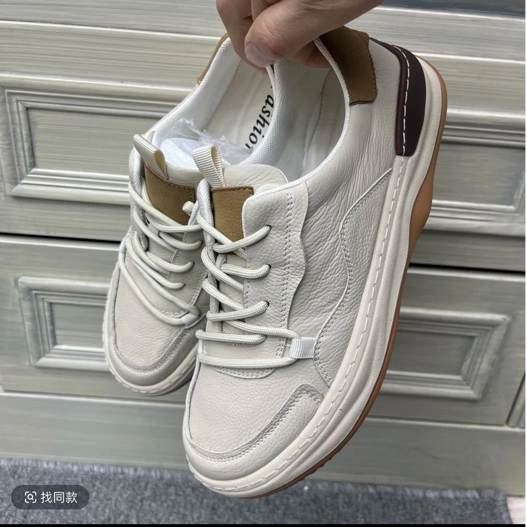 【头层牛皮】秋季真皮休闲皮鞋透气轻便运动休闲鞋单鞋百搭时尚鞋