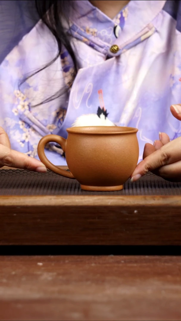 茶壶紫砂冷金黄把杯190CC