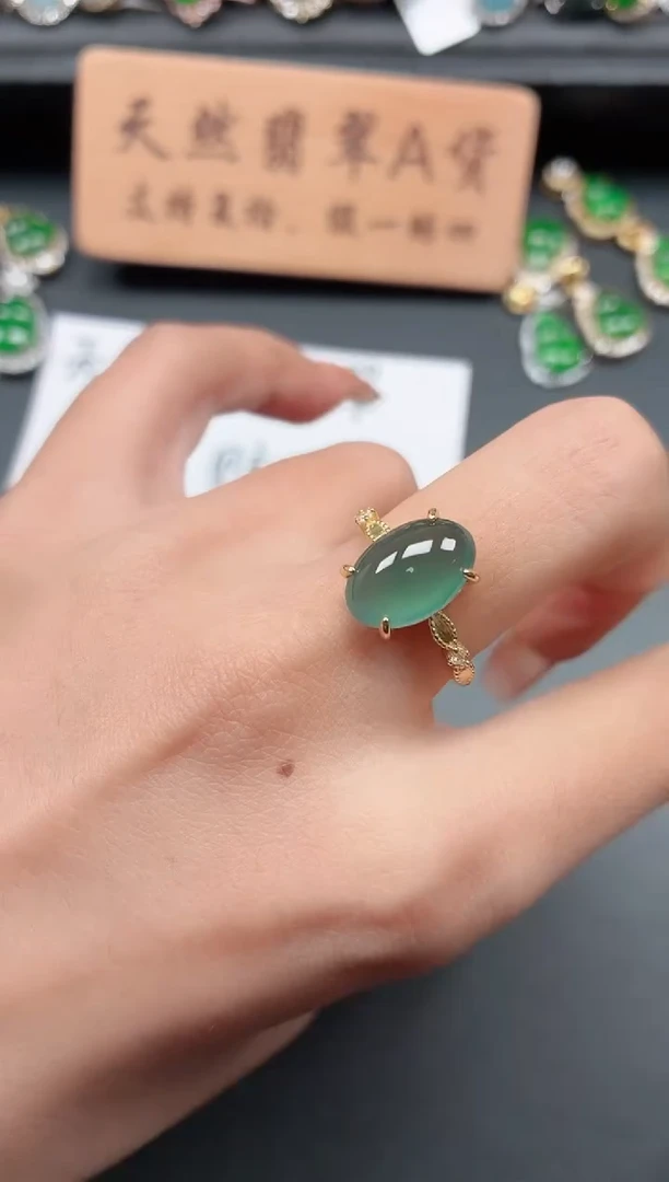 银S925镶嵌戒指翡翠111