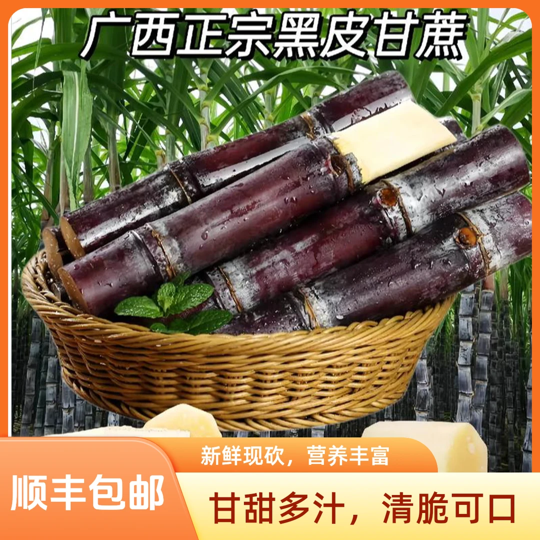 广西黑皮紫甘蔗五斤装顺丰包邮广西壮族自治区