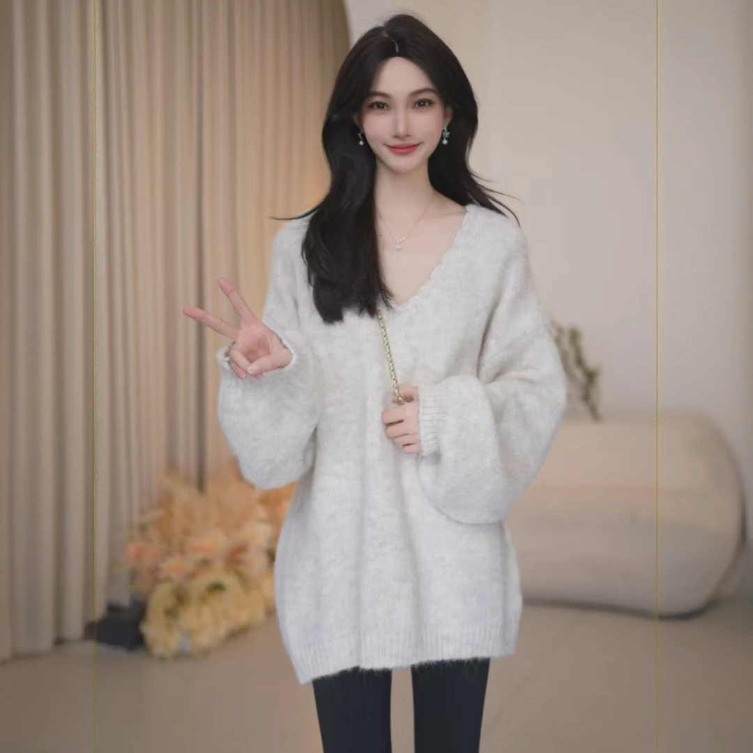 Basic House/百家好气质时尚轻奢秋冬软糯针织毛衣B1385B5A4F2