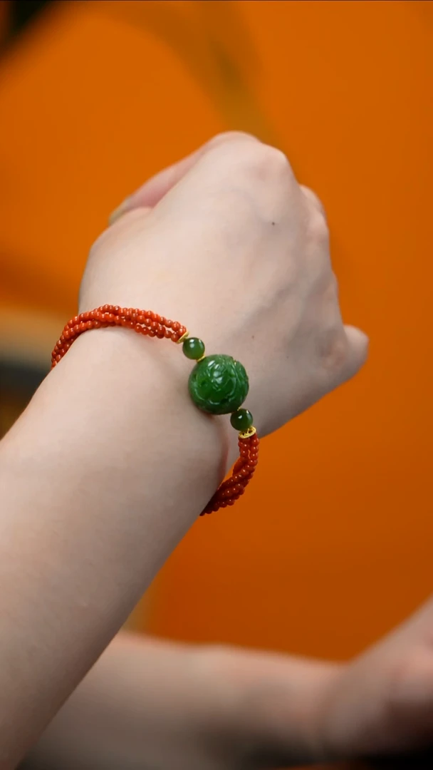 手链未镶嵌和田玉（碧玉）碧玉手链 多样性发其一