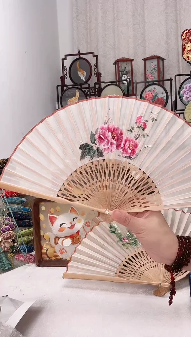 扇子绣作品手工团扇
