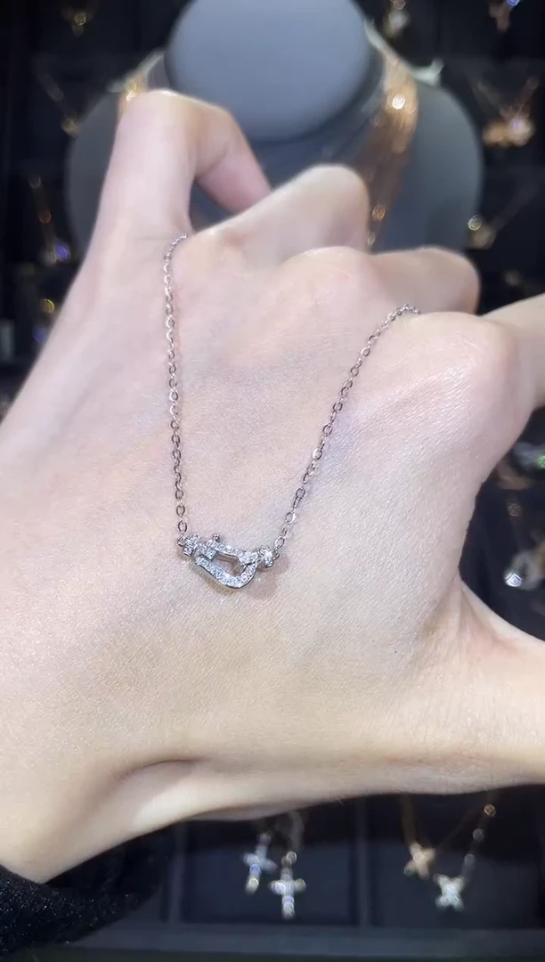 【闪购商品】钻石套链18K金镶嵌18K金白  多人 马蹄