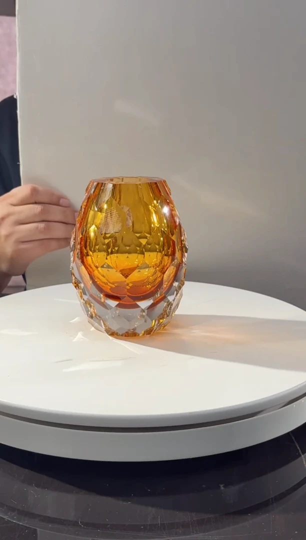 摆件茶金色凹面香薰瓶