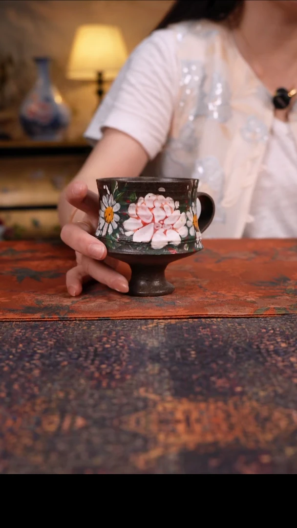 杯景德镇陶瓷杯碗柴烧多人