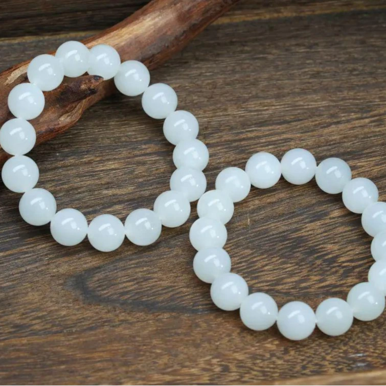 和田玉圆珠手串【小北质检】ZJH65Z34多样性发一12mm