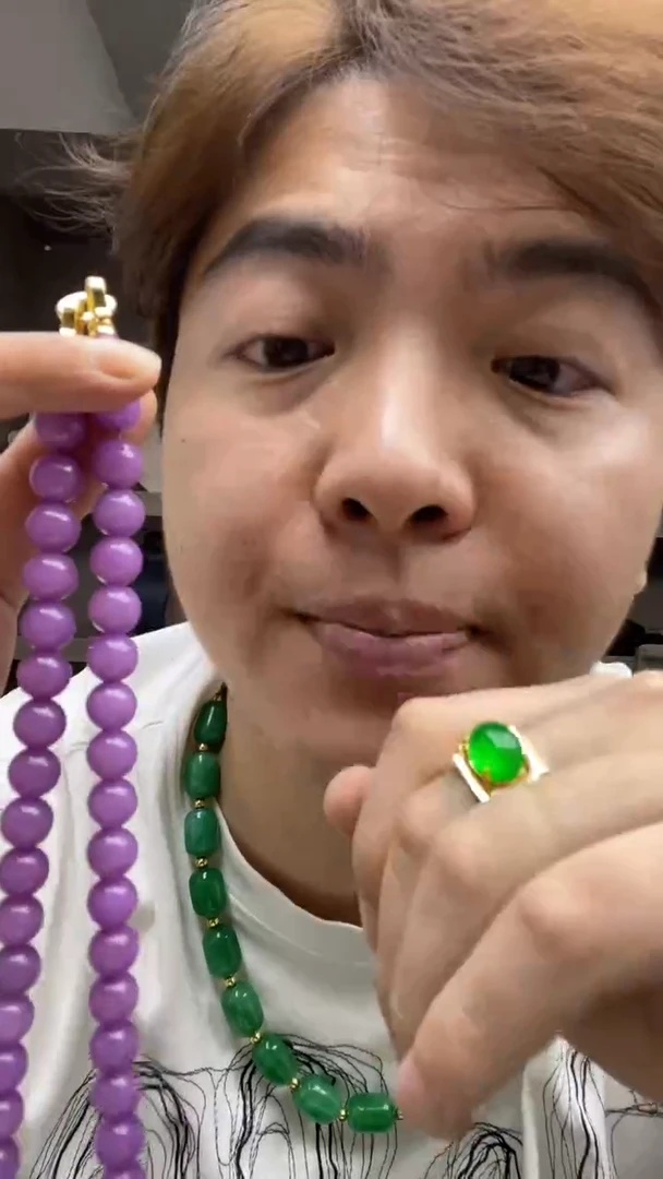 翡翠未镶嵌毛衣链高端时尚10mm紫罗兰毛衣链