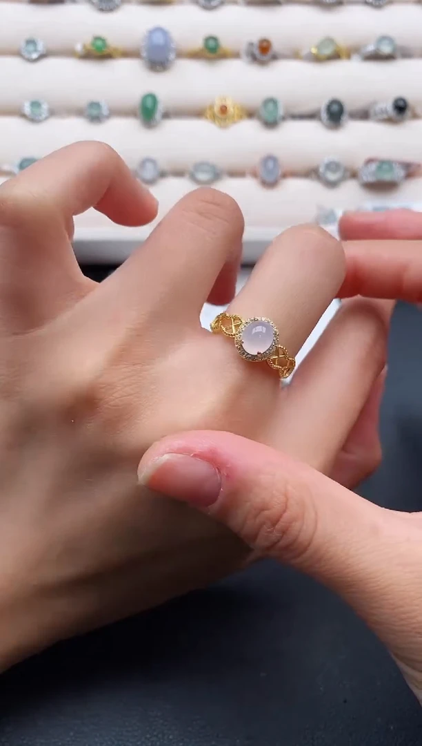 银S925镶嵌戒指翡翠66666666+1