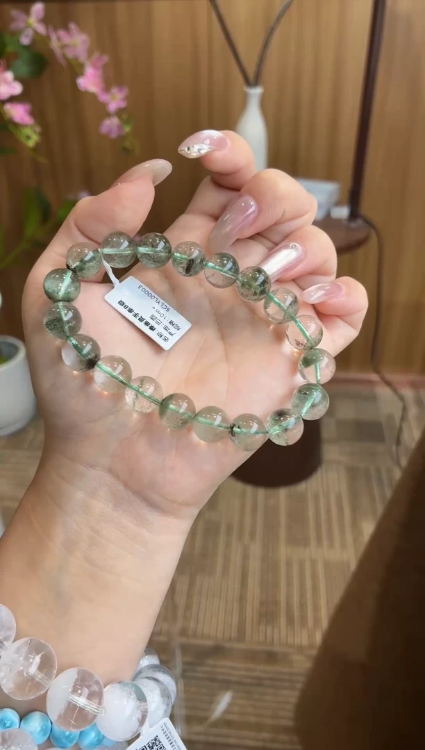 未镶嵌手链水晶绿幽灵10m+