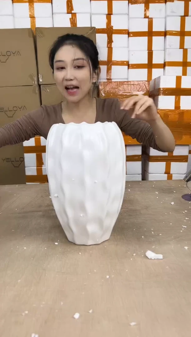 花瓶乱纹白色14x26