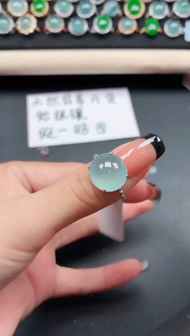 翡翠戒指银S925镶嵌11111
