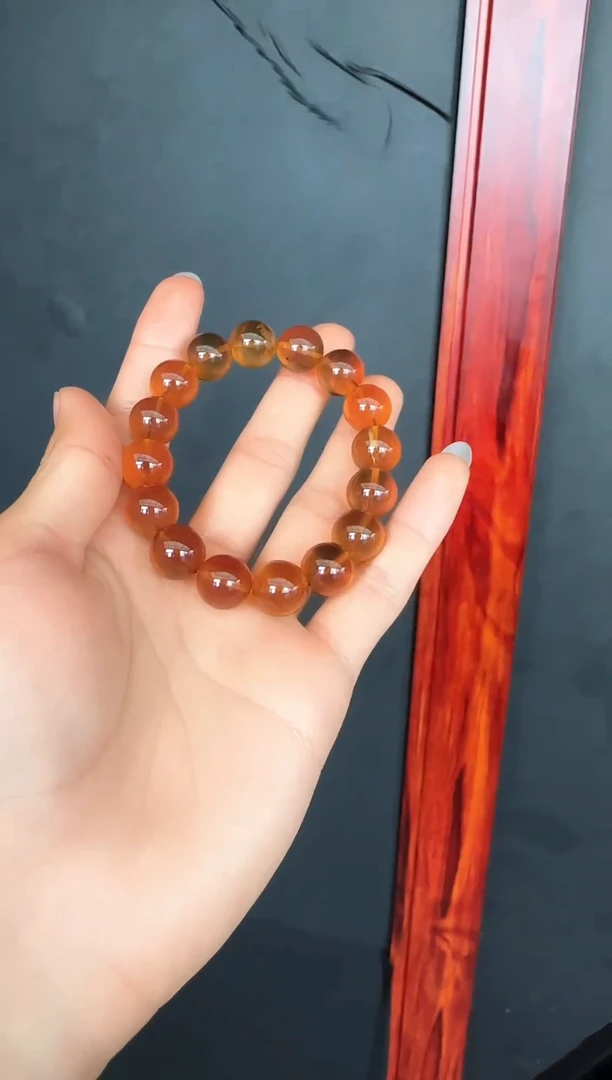 手串琥珀未镶嵌 /62缅甸琥珀紫罗兰手串12mm