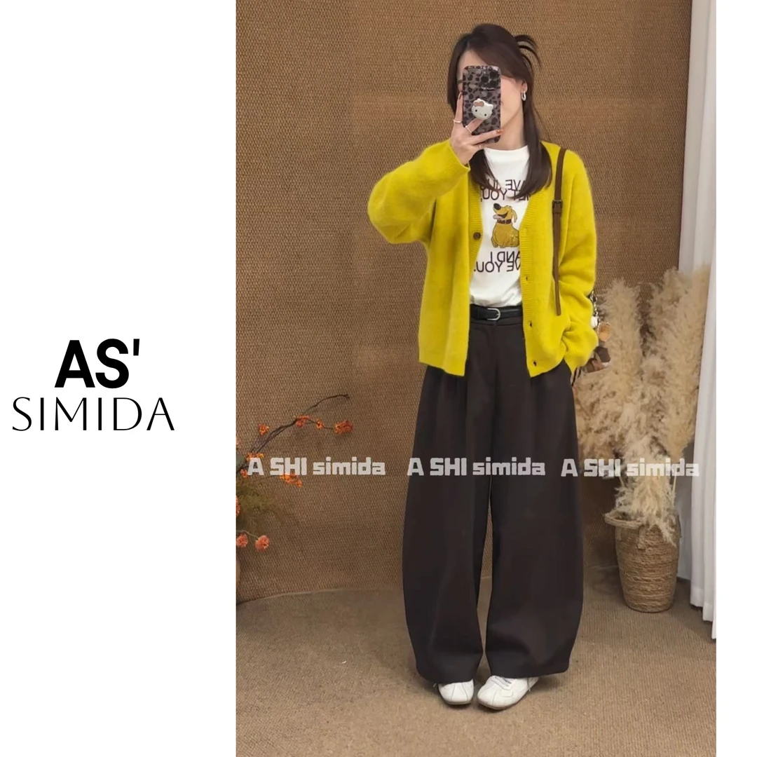 SIMIDA诗觅   韩系慵懒风浣熊绒毛衣开衫