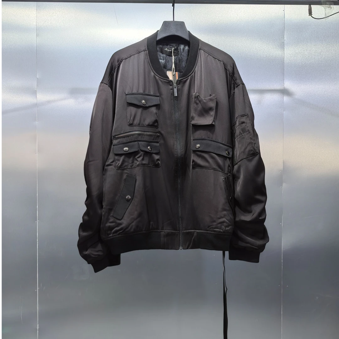 C02-50814-DES秋冬季加厚后背飘带设计时尚夹克外套