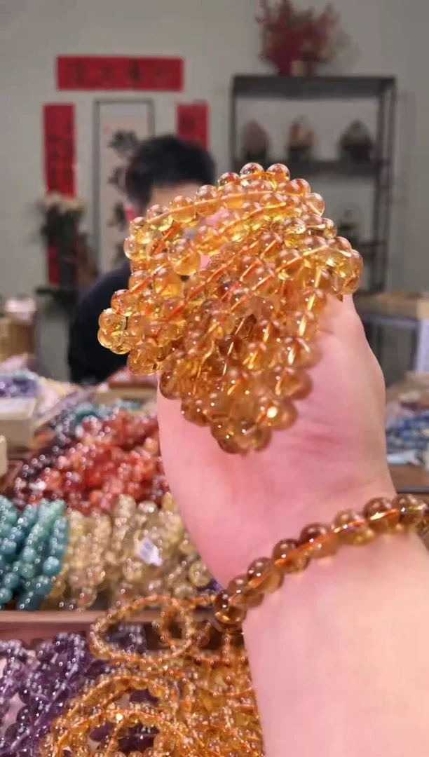 【闪购商品】黄晶手串未镶嵌10+mm黄塔晶手串 （多样性发其一）