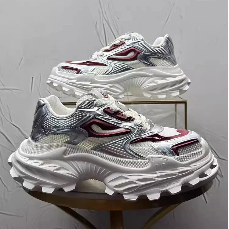 玛古芭男士轻奢时尚老爹鞋高级感痞帅休闲鞋厚底增高薄款透气男鞋