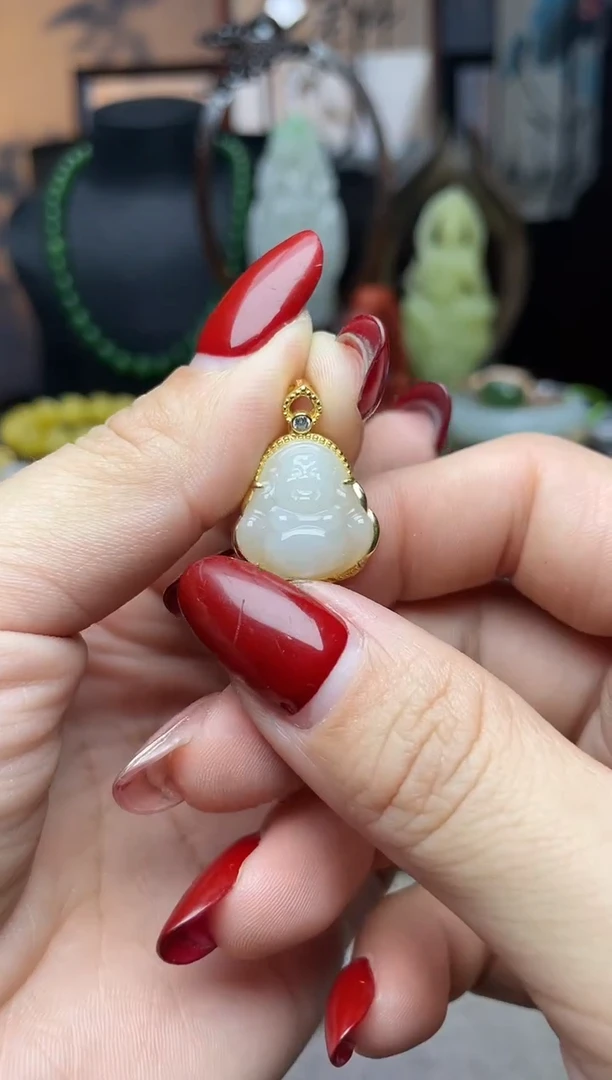 【闪购商品】和田玉颈饰银S925镶嵌吊坠