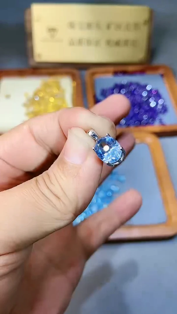 【闪购商品】海蓝宝石颈饰银S925镶嵌1564