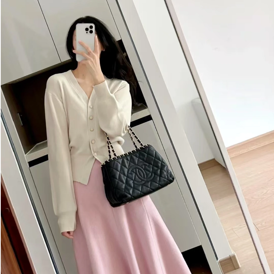 福利--拍下选择编码---秋冬v领长袖百搭温柔显瘦时尚外套毛衣女