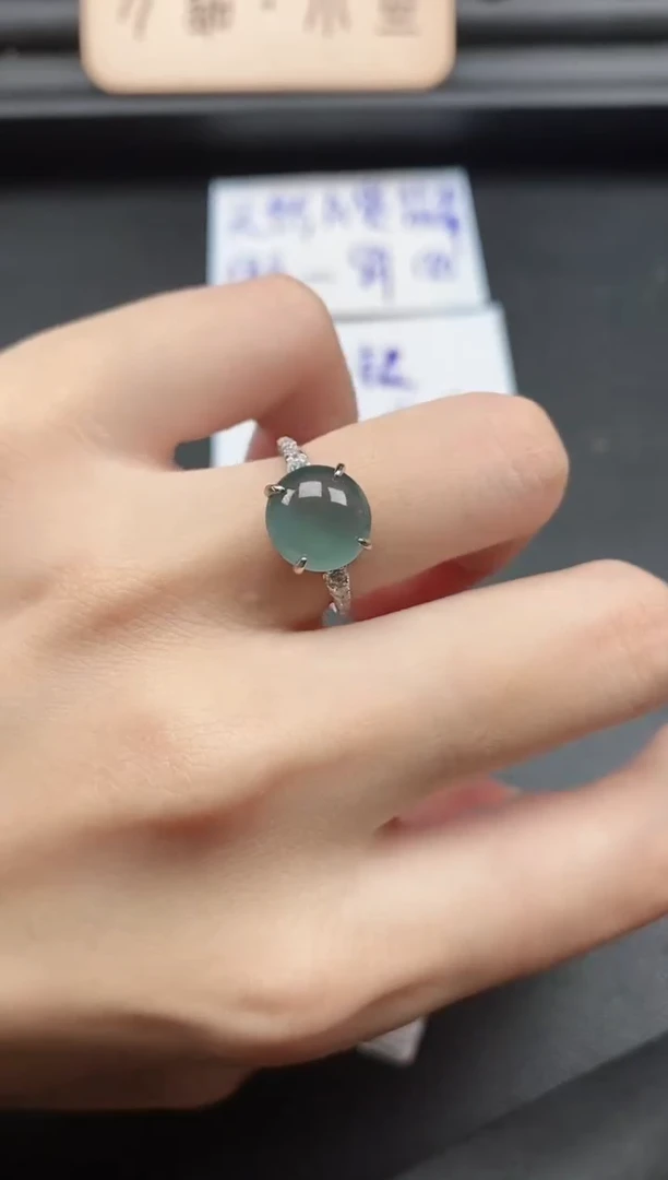 翡翠戒指银S925镶嵌51511