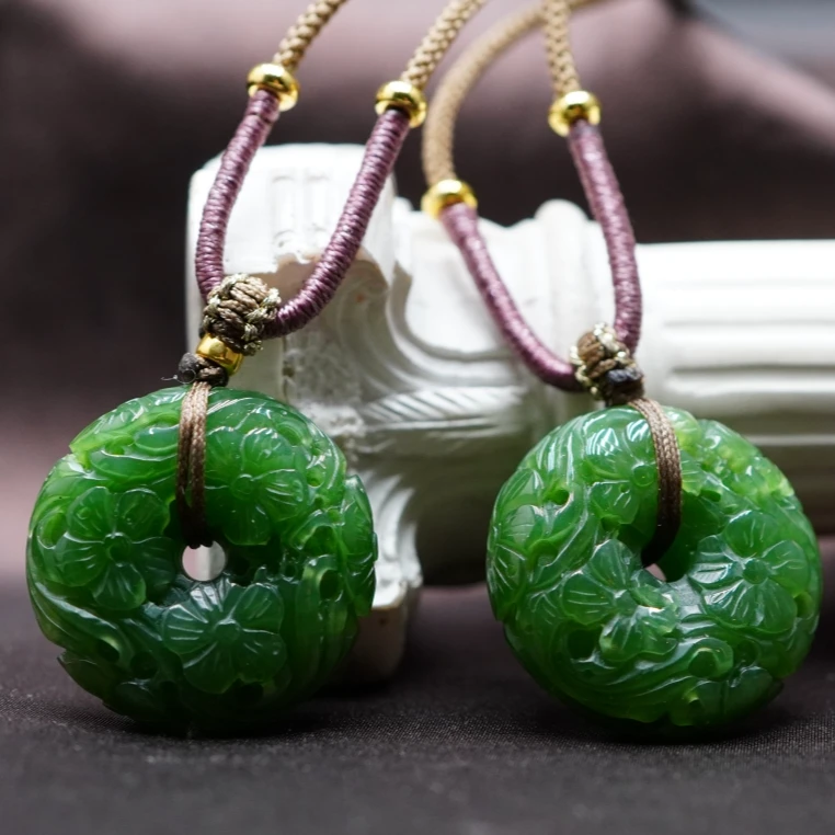 【山哥专享】和田玉碧玉平安扣吊坠（多样性发其一） DT051102