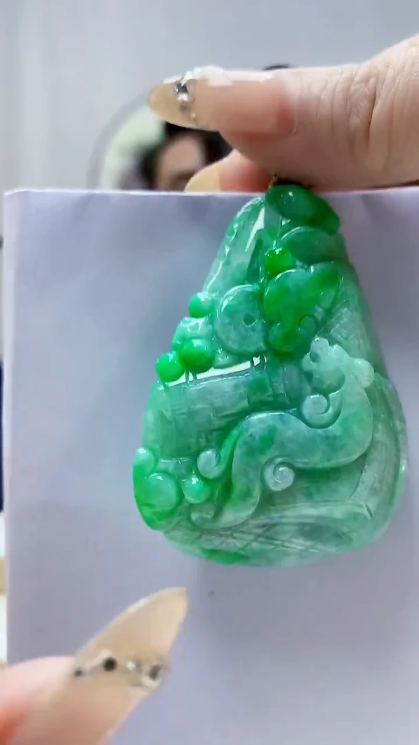 未镶嵌定制翡翠5060DD-毛货挂件56