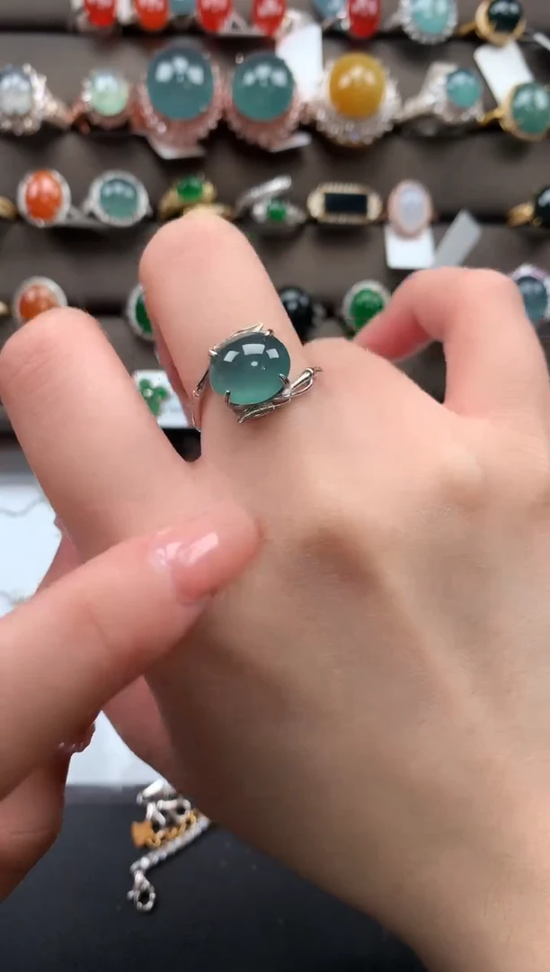 【闪购商品】翡翠戒指银S925镶嵌15145