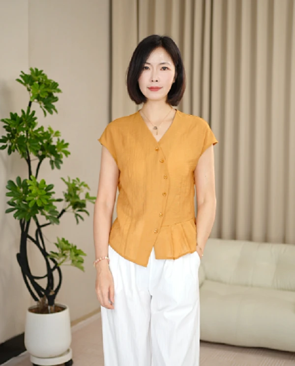 2025夏季新款显瘦气质休闲百搭减龄显瘦v领纯色时尚短袖T恤女上衣