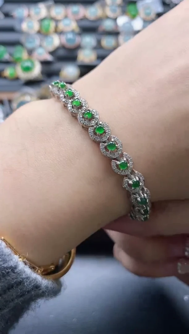 【闪购商品】翡翠戒指银S925镶嵌5151-2