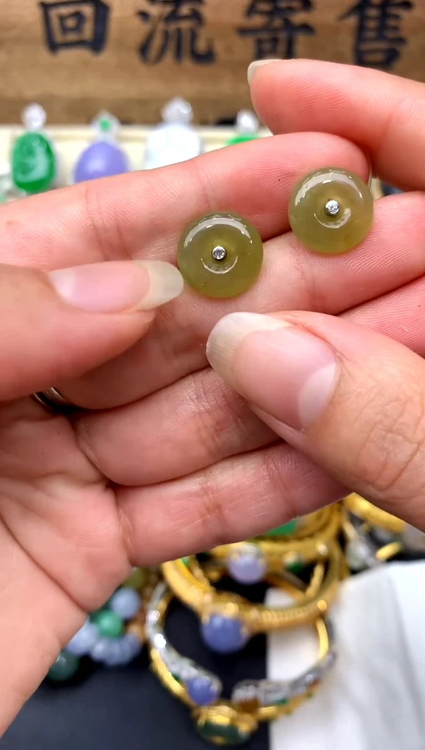 【闪购商品】翡翠耳饰18K金镶嵌51-中国好珍宝