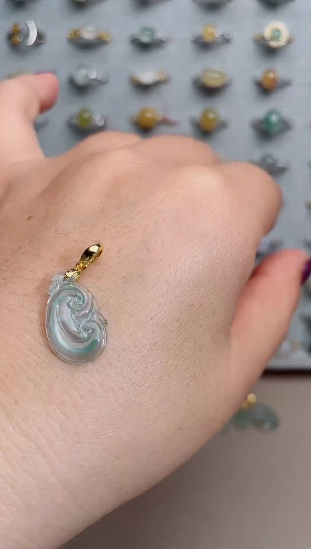 翡翠戒指银S925镶嵌.