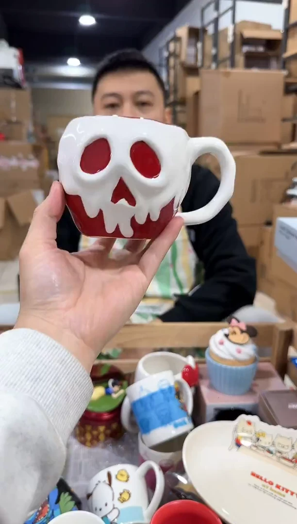 瓷片白色毒苹果水杯