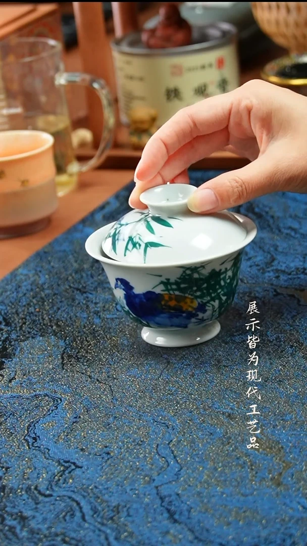 写意福利鸭子盖碗