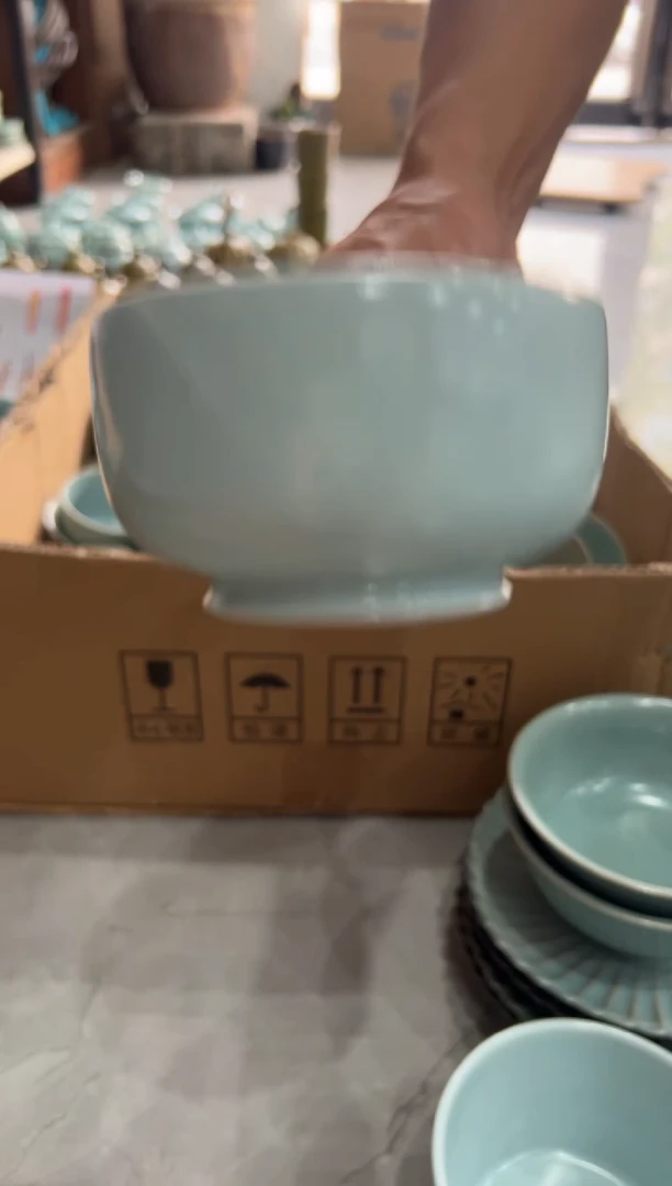 杯仿古月白罗汉碗大大瑕瑕