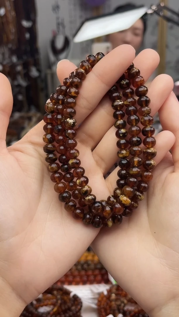 未镶嵌琥珀裸石7+血蜡妖花108